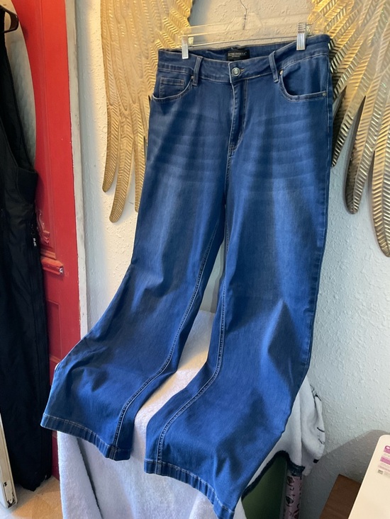 Flying Banana Denim - Flying Banana Y2K high rise wide legs blue denim jeans Women 14M